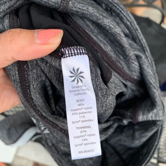 Athleta Size XS Gray Color Block High Rise Leggings - Picture 4 of 5